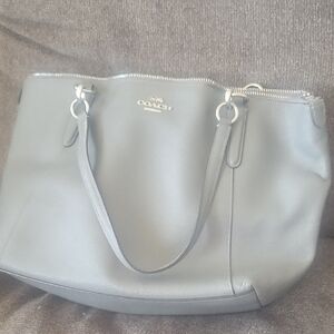 Coach Gray Leather Tote Bag
